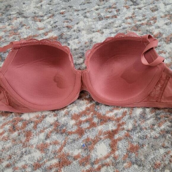 Victoria's Secret Dream Angel Lined Demi Dust Rose Lace Bra - Size 32DDD - Picture 4 of 6